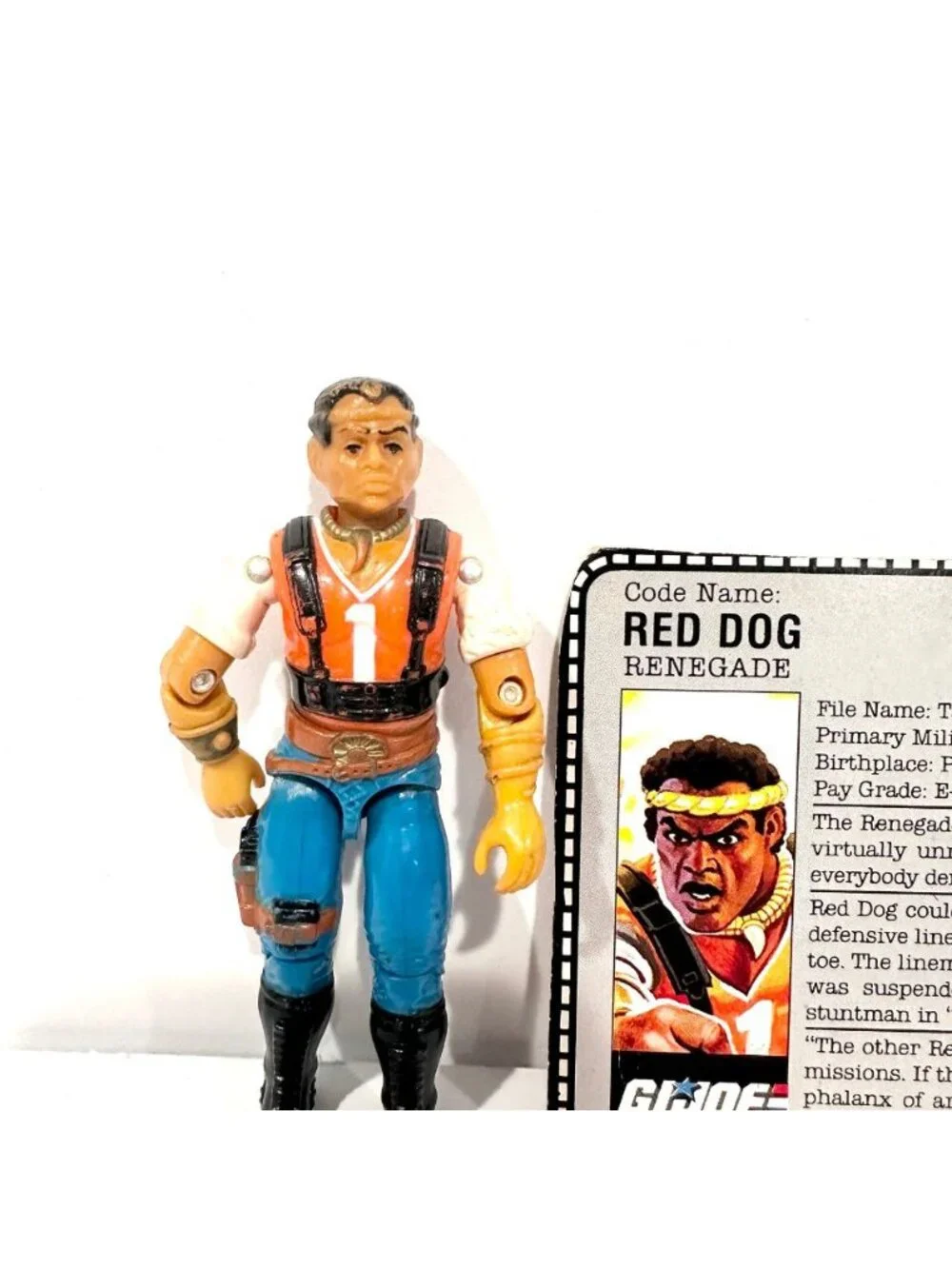 Vintage 1980s G.I. Joe Red Dog Renegade & File Card